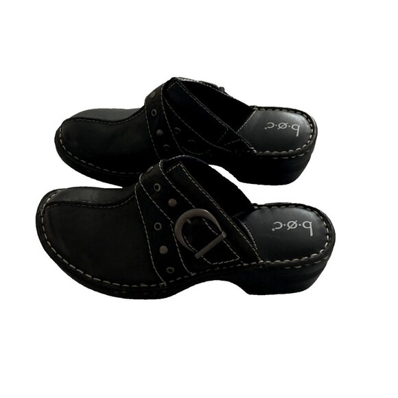 B.O.C. Born Womens Mules Sz 8 Concept Karley Clog Slip On Black Leather New - Picture 4 of 8